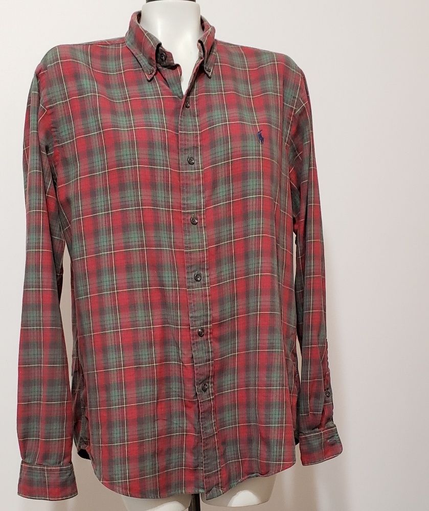 Ralph Lauren Green/red plaid long sleeve shirt